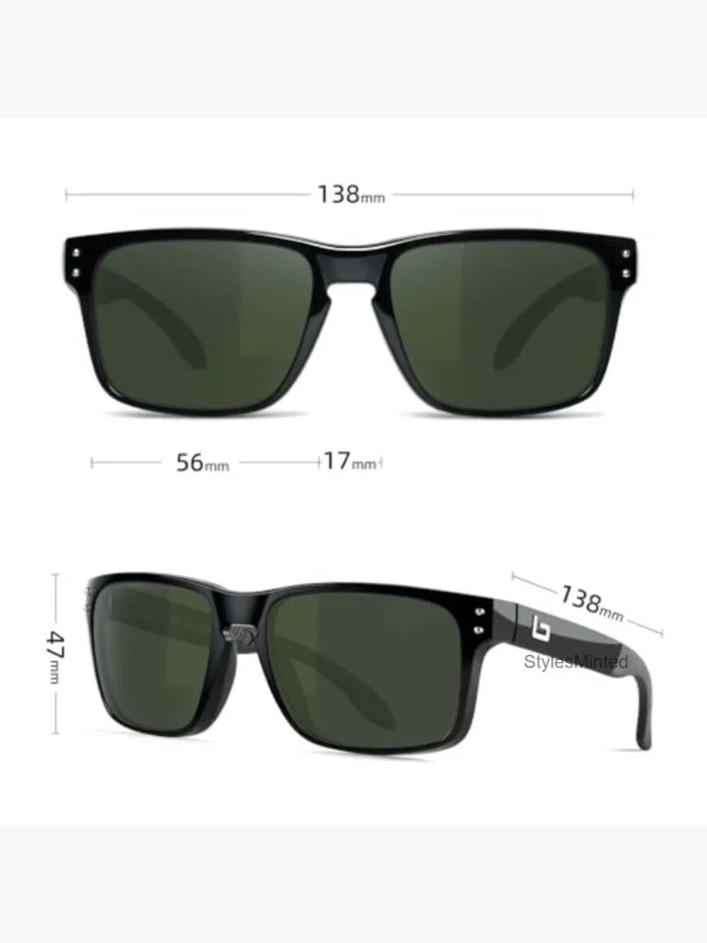 Unisex Classic Sunglasses Corning Glass Lenses Polarized Option Spring Hinges
